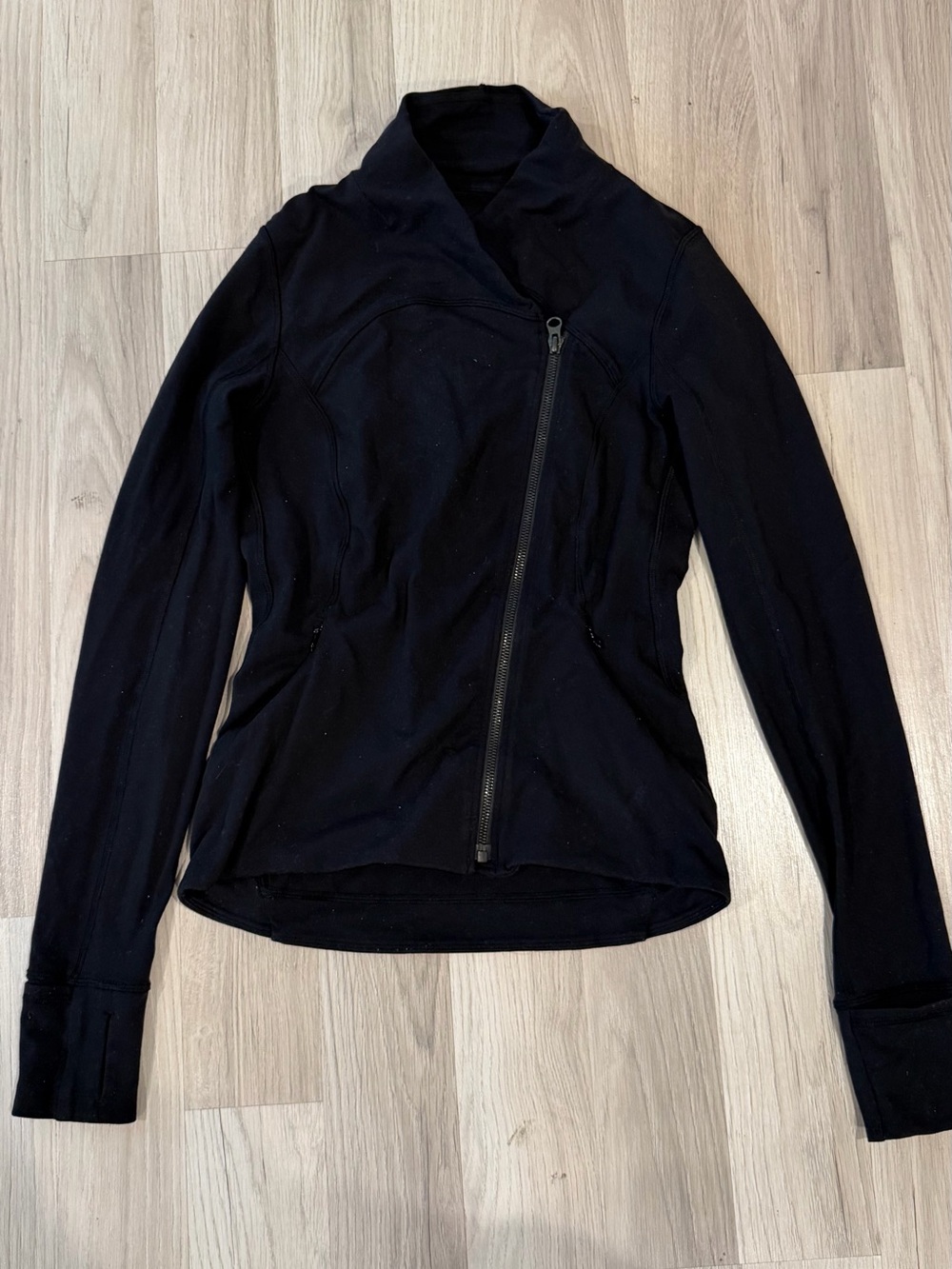 lululemon athletica Black Asymmetrical Zip Bomber Jacket